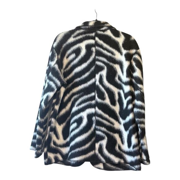 PRELOVED Rent the Runway FIFTEEN TWENTY Wool Blend Zebra Jacket Size Medium - Picture 2 of 7
